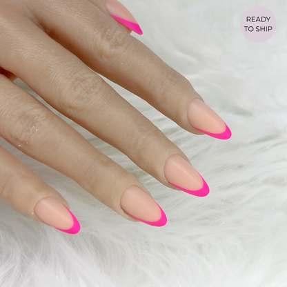 Coloured French Tips - Ready To Ship Set Of 24 Nails