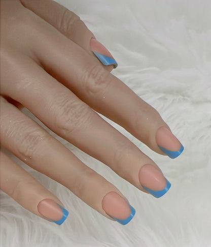 COLOURED FRENCH TIPS - READY TO SHIP SET OF 24 NAILS