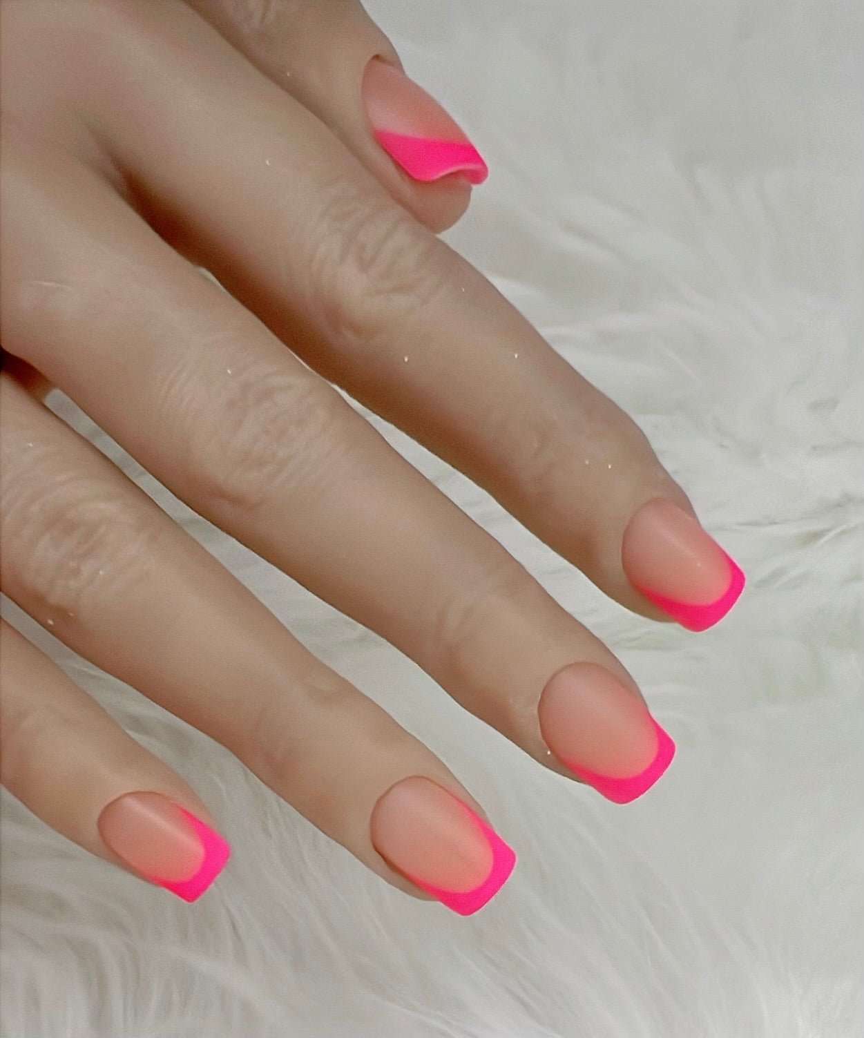 COLOURED FRENCH TIPS - READY TO SHIP SET OF 24 NAILS