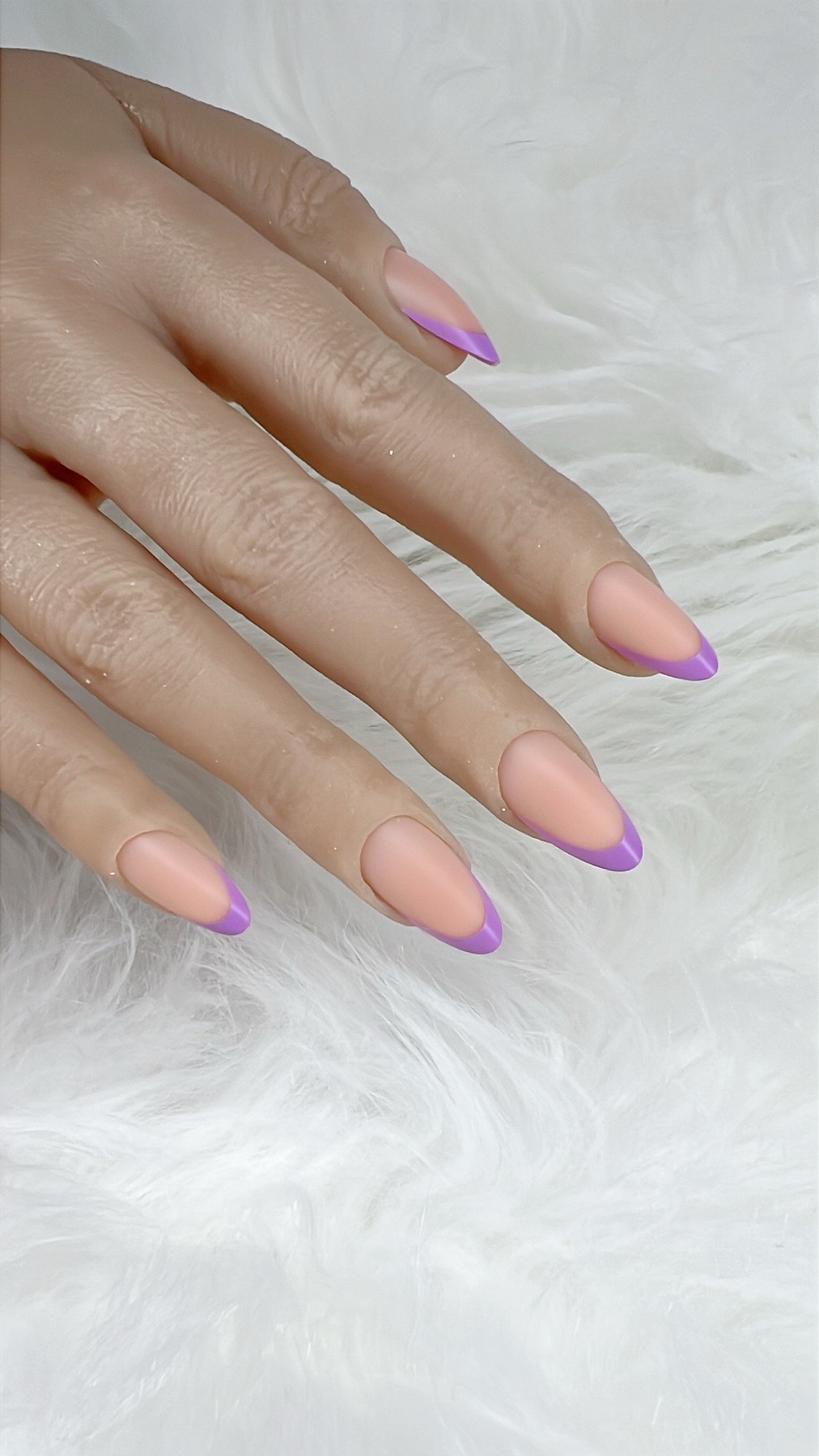 COLOURED FRENCH TIPS - READY TO SHIP SET OF 24 NAILS