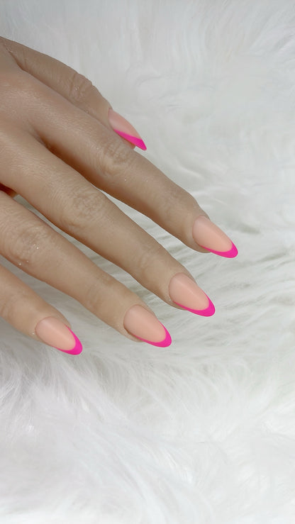 COLOURED FRENCH TIPS - READY TO SHIP SET OF 24 NAILS