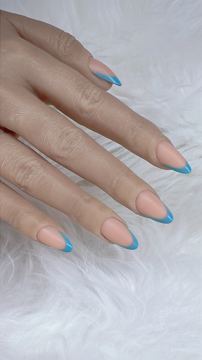 COLOURED FRENCH TIPS - READY TO SHIP SET OF 24 NAILS